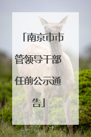 南京市市管领导干部任前公示通告